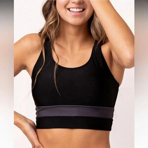 Nani Swim Black Cut Back Crop Top, Size XXS New With Tags Summer Beach Surf Gear